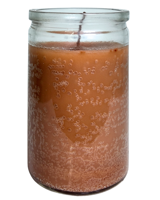 ½ Velón Marrón en Cristal - Estabilidad, Trabajo y Prosperidad