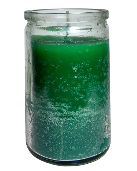 ½ Velón Verde en Cristal - Prosperidad, Salud y Crecimiento