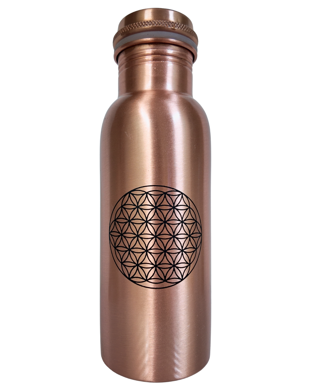 Botella de Cobre Flor de la Vida - Energía Vitalidad y Protección
