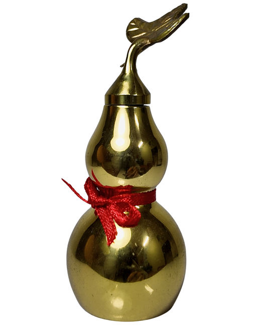 Calabaza Feng Shui de bronce con lazo rojo - abundancia y protección