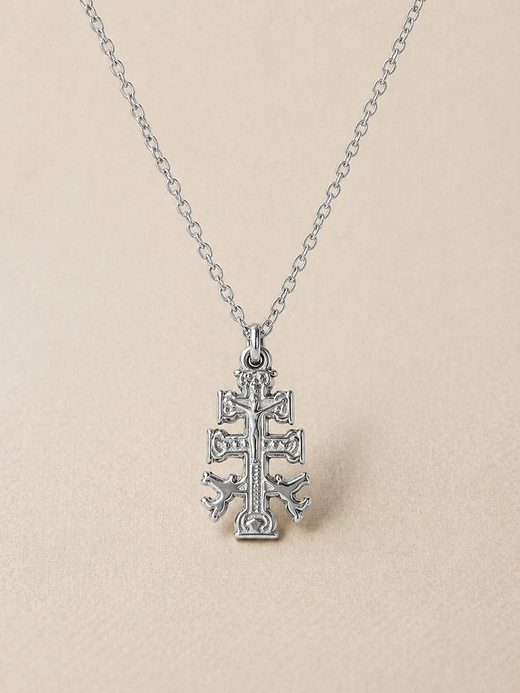 Colgante con dije de Cruz Caravaca - Protección y Bendición