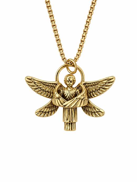 Collar con Colgante de Ángel Serafín en Acero