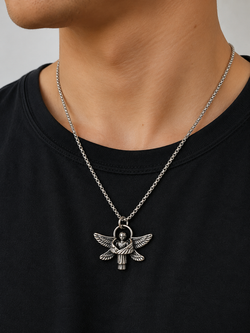 Collar con Colgante de Ángel Serafín en Acero