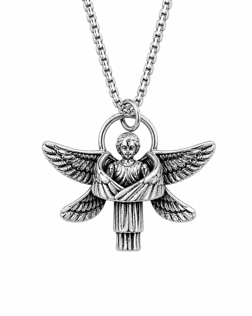 Collar con Colgante de Ángel Serafín en Acero