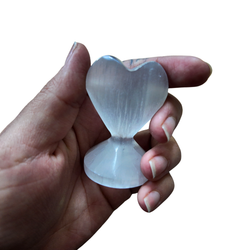 Corazón de Selenita con Base - Limpieza Energética y Armonización Espiritual