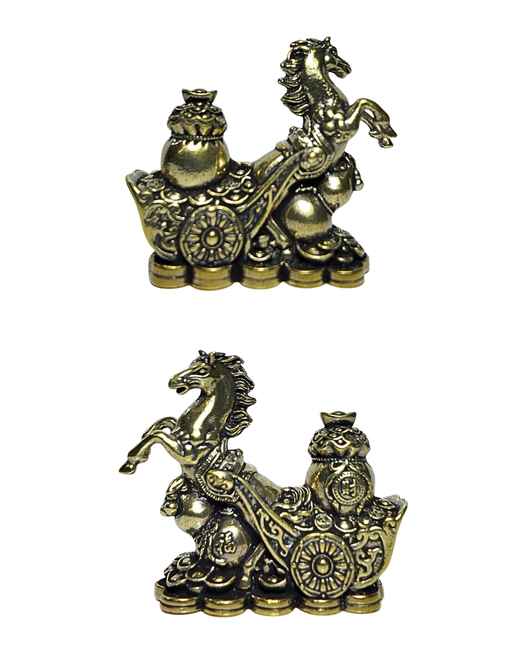 Figura de Carroza y Caballo en Latón - Año Nuevo Chino