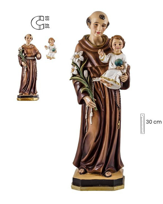 Figura San Antonio de Padua con Niño imantado 30 cm