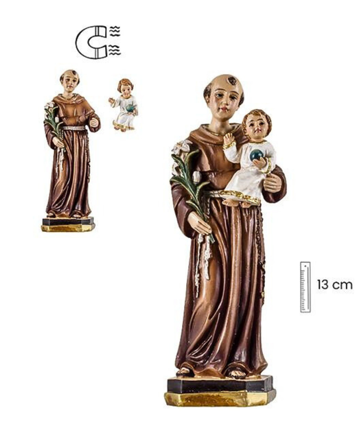 Figura San Antonio de Padua con Niño imantado 13 cm