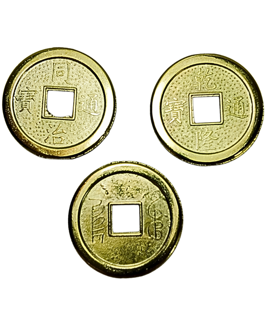 Moneda I-Ching dorada Feng Shui - Suerte y Abundancia
