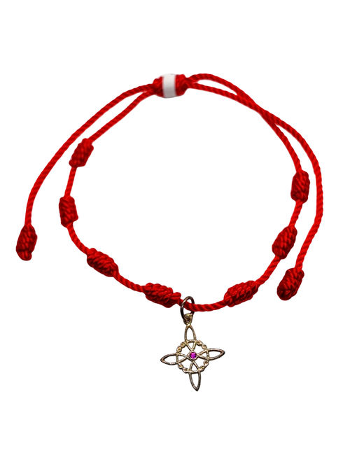 Pulsera de Siete Nudos con Nudo de Bruja en Plata - Máxima Protección y Suerte