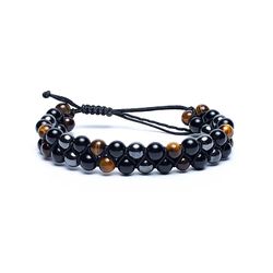 Pulsera de Triple Protección con Obsidiana, Ojo de Tigre y Hematite - Protección Energética