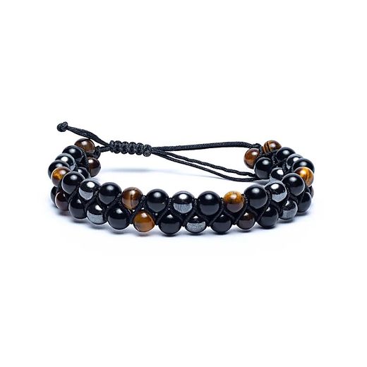 Pulsera de Triple Protección - Obsidiana, Ojo de Tigre y Hematite