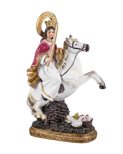 Figura Santa barbara sobre caballo 22cm