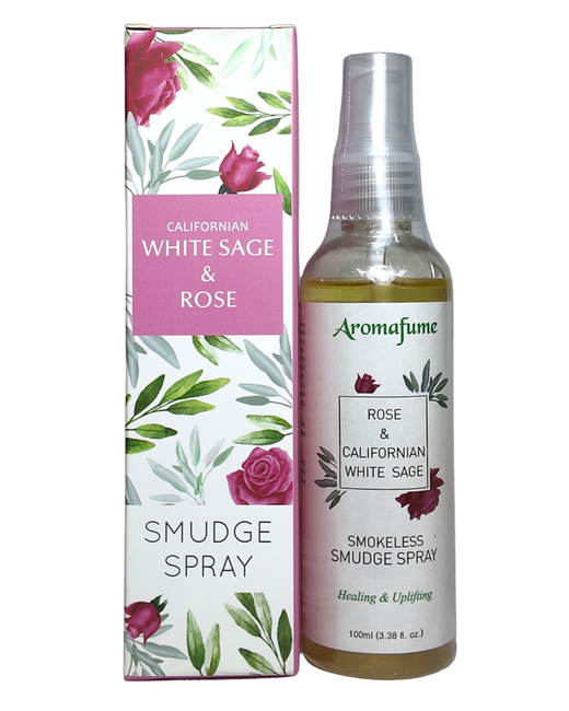 Spray de salvia blanca y rosas