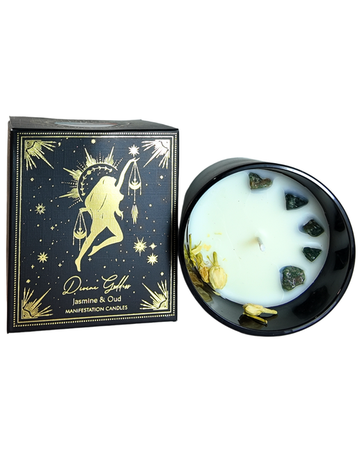Vela Aromática de Jazmín y Madera Divina - Amor y Elevación Interior