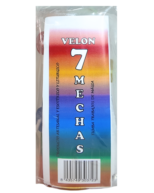Velón 7 mechas de colores  - Limpieza profunda, Desbloqueo y Protección
