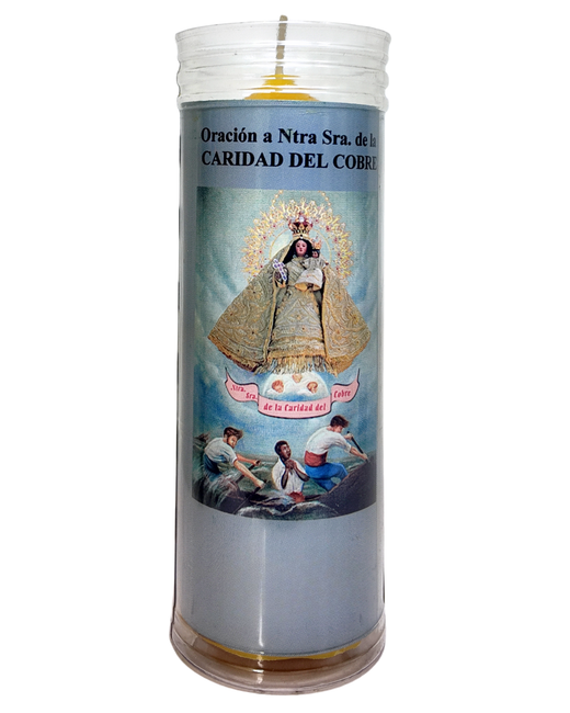 Velón con Oración a Nuestra Señora de la Caridad del Cobre