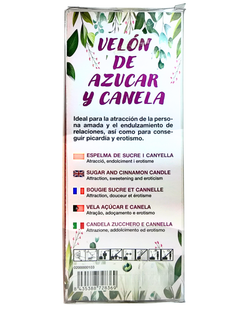 Velón de Azúcar y Canela - Atracción, Dulzura y Unión