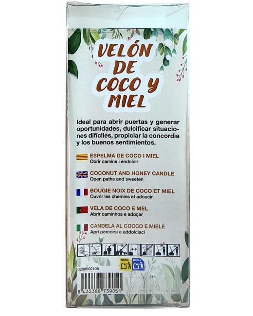 Velón de Coco y Miel – Dulzura, Unión y Atracción