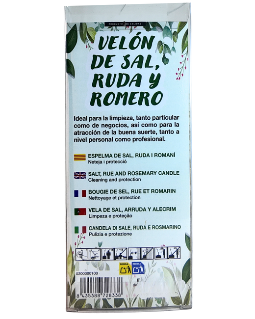 Velón de Sal, Ruda y Romero – Limpieza y Protección Energética