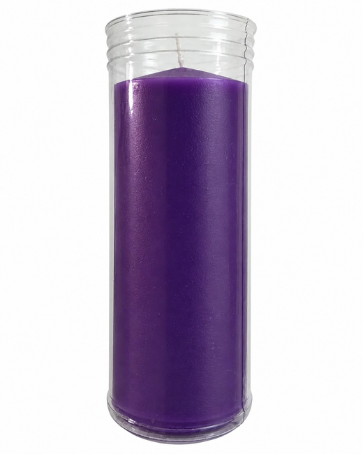 Velón Morado en Envase de Plástico – Espiritualidad, Protección y Poder Personal