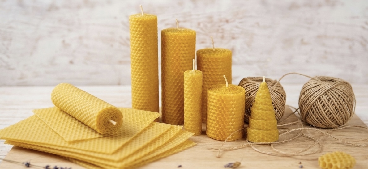 Velas de cera de abeja naturales
